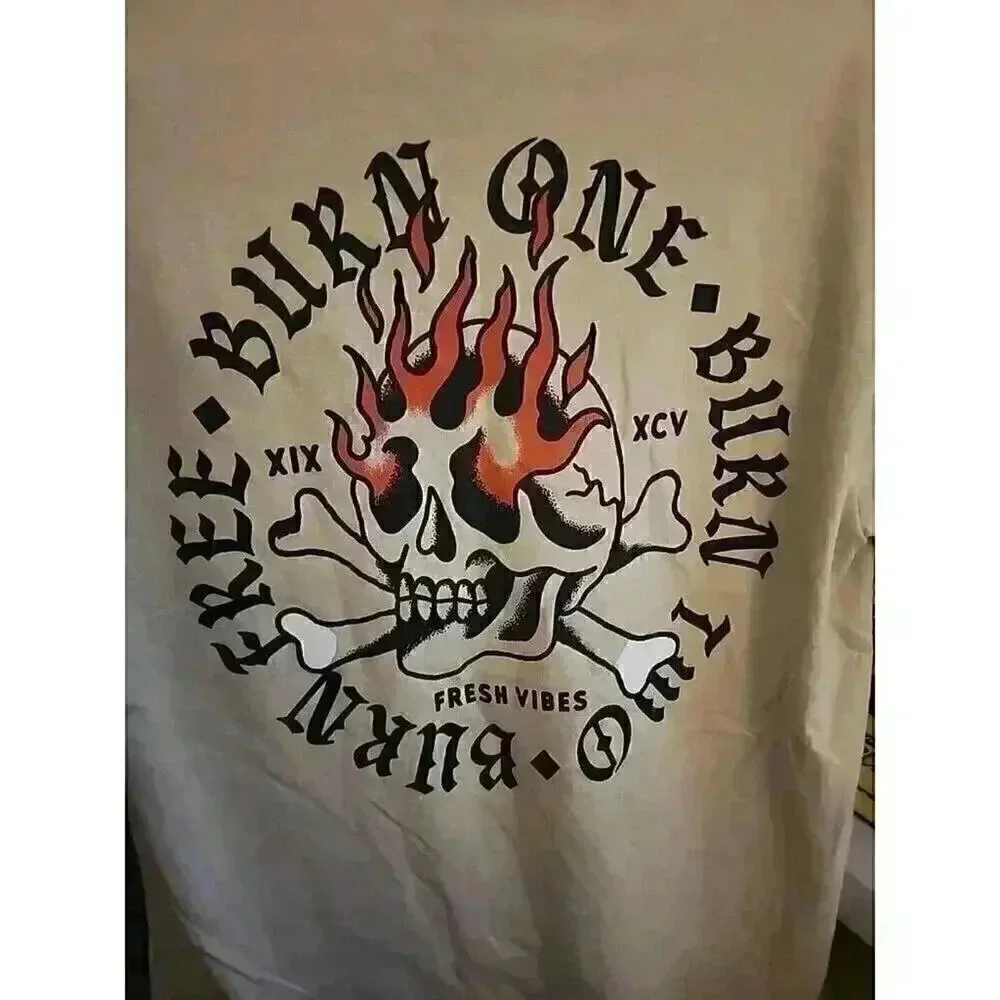 Fresh Vibes Burn One T Shirt‎ Mens Sz M Graphic Print Short Sleeve CR6 Excellent